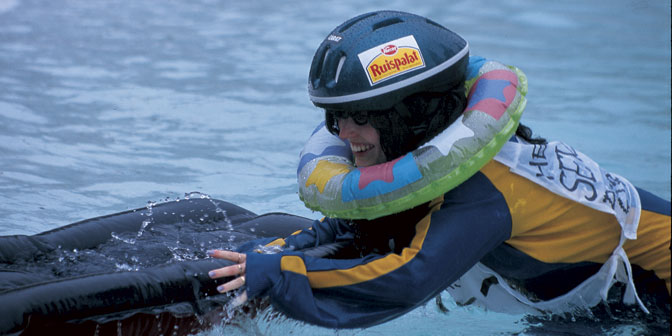 woman in the water laughing