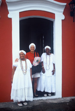 Renildes da Conceicao gave Paola her own hand-crocheted turban. Her sister Maria das Dores da Conceição (right) organzied the Festival of Boa Morte in Cachoeira, Brazil